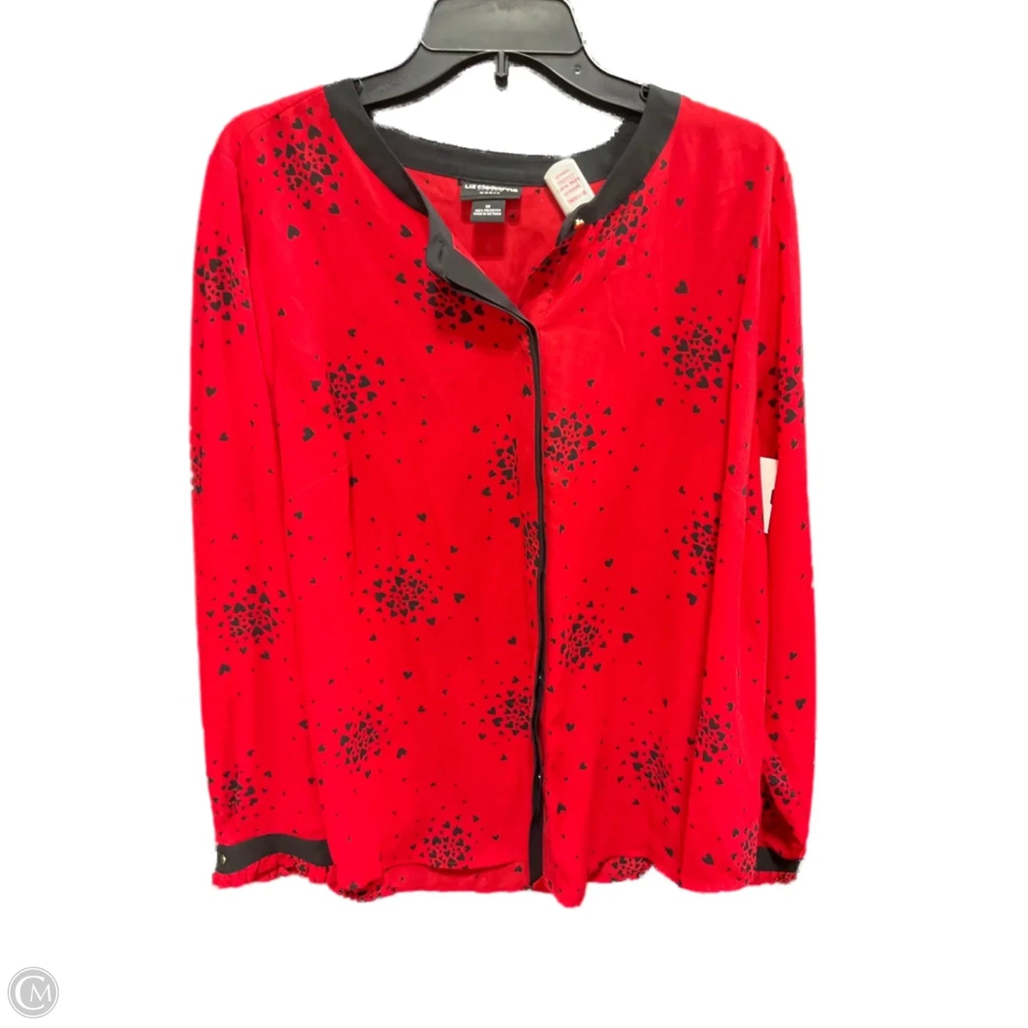 Top Long Sleeve By Liz Claiborne In Red, Size: 1x