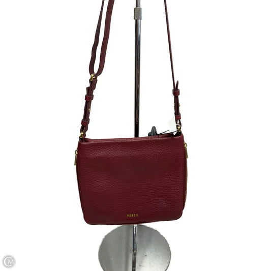 Crossbody Leather By Fossil, Size: Medium