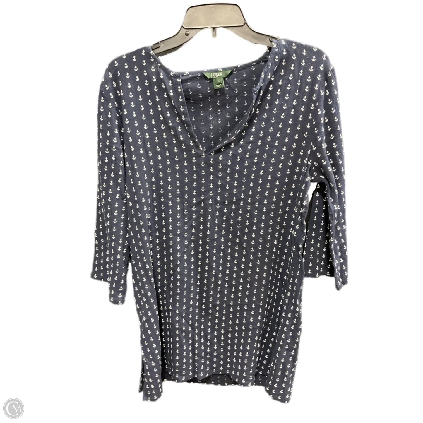 Top 3/4 Sleeve By J. Crew In Navy, Size: L