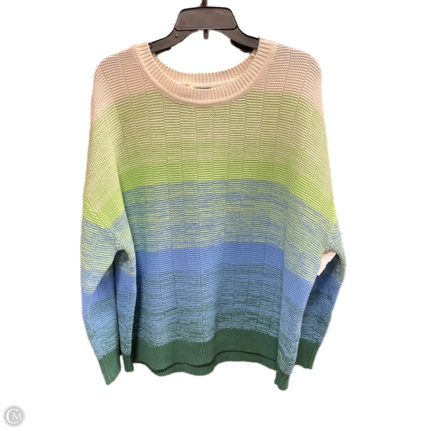 Sweater By Talbots In Green & White, Size: 2x