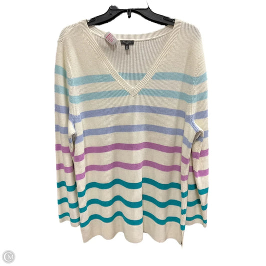 Sweater By Talbots In Striped Pattern, Size: 2x