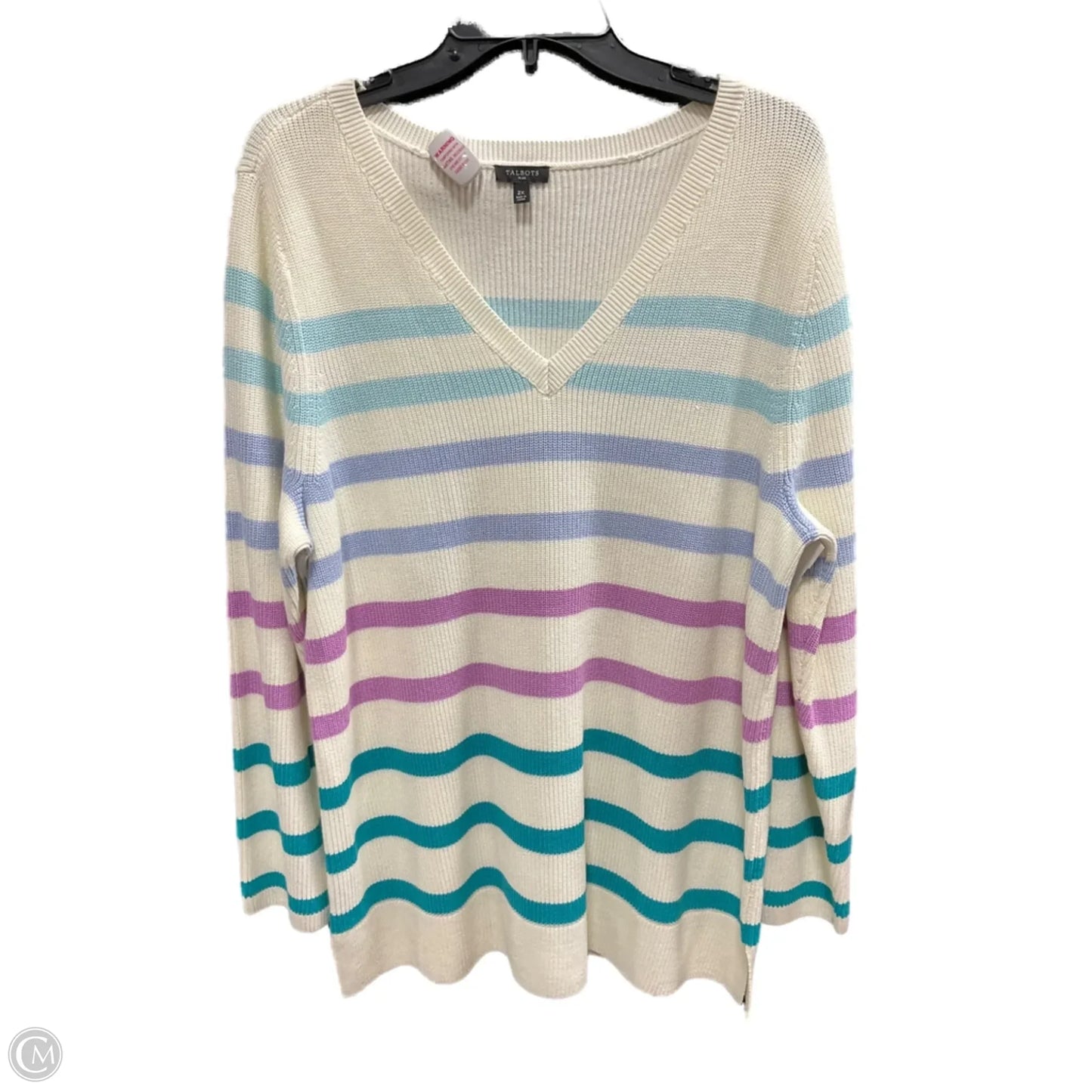 Sweater By Talbots In Striped Pattern, Size: 2x