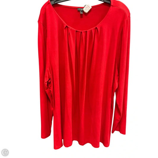 Top Long Sleeve By Talbots In Red, Size: 3x