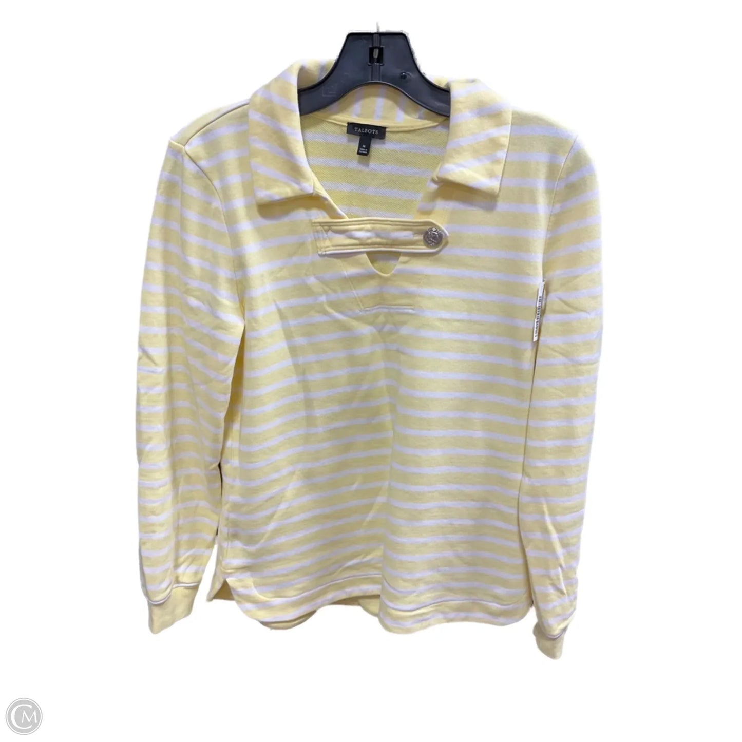 Top Long Sleeve By Talbots In Striped Pattern, Size: M