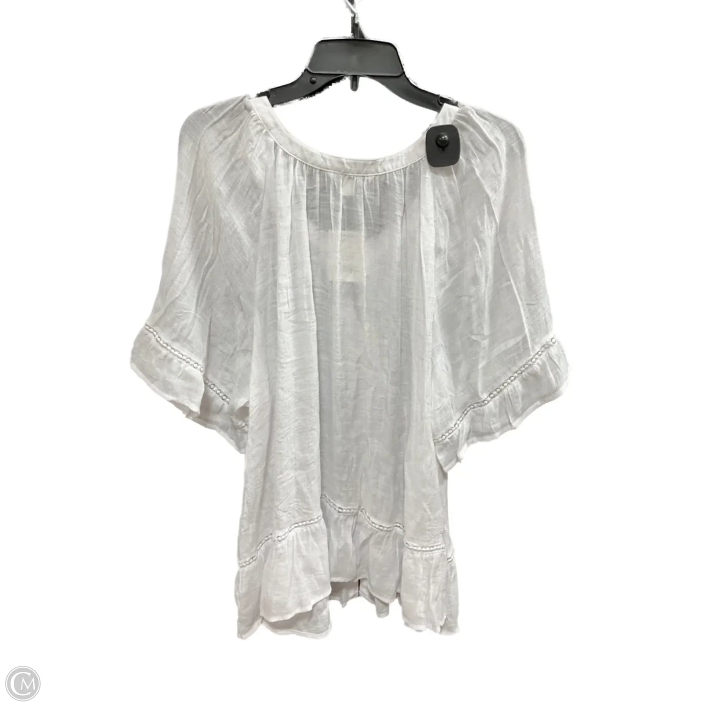 Top Short Sleeve By Zac And Rachel In White, Size: 3x
