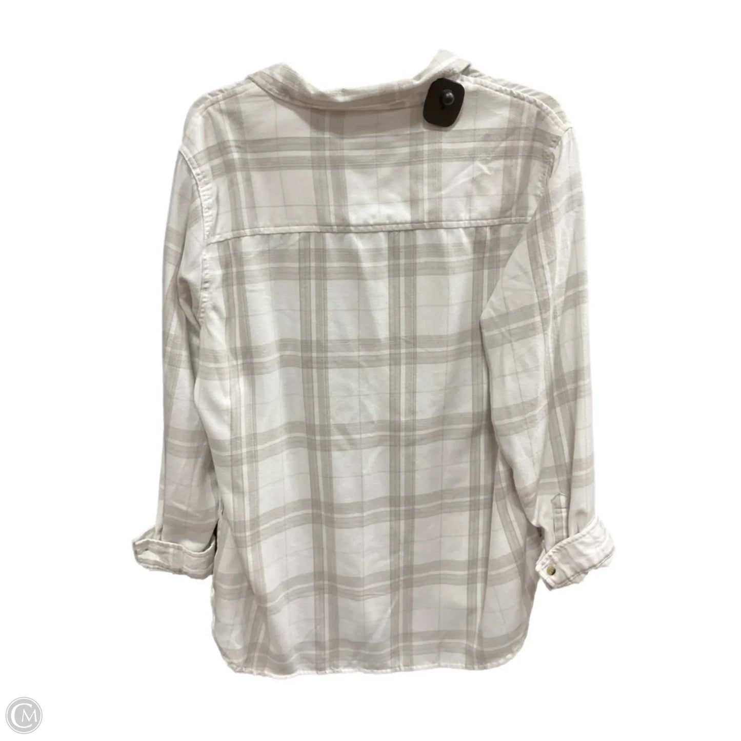 Blouse Long Sleeve By Jachs Girlfirend In Grey & White, Size: L