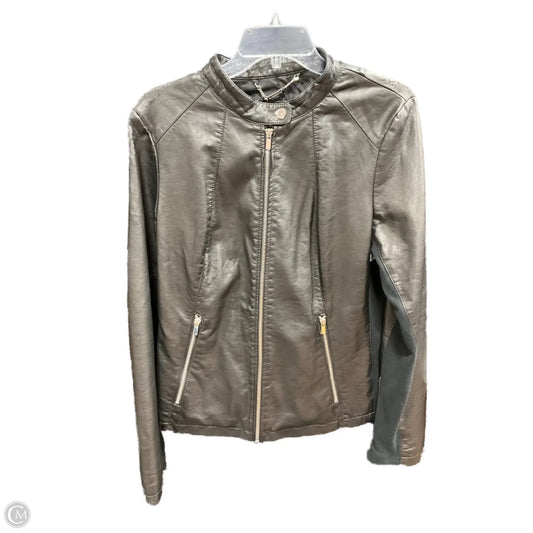 Jacket Moto Leather By Worthington In Black, Size: L