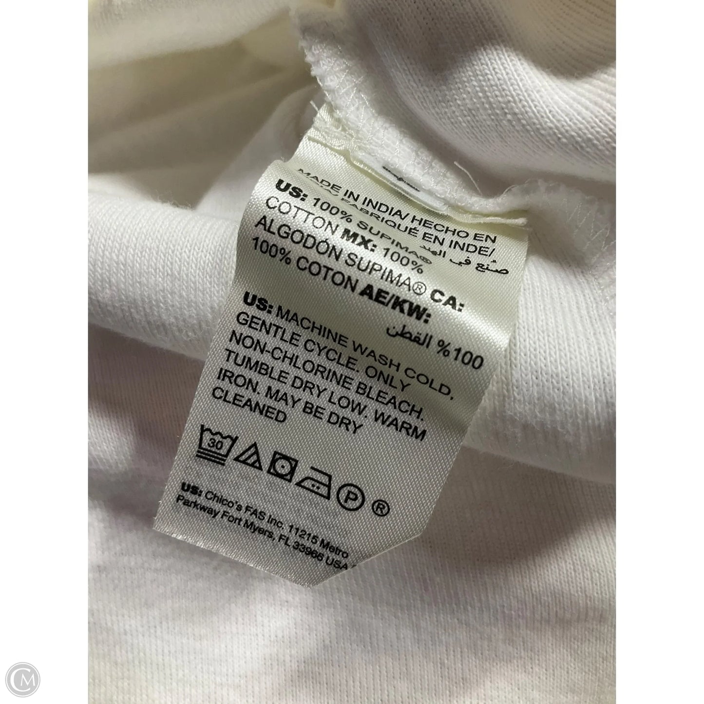 Top 3/4 Sleeve By Chicos In White, Size: Xxl