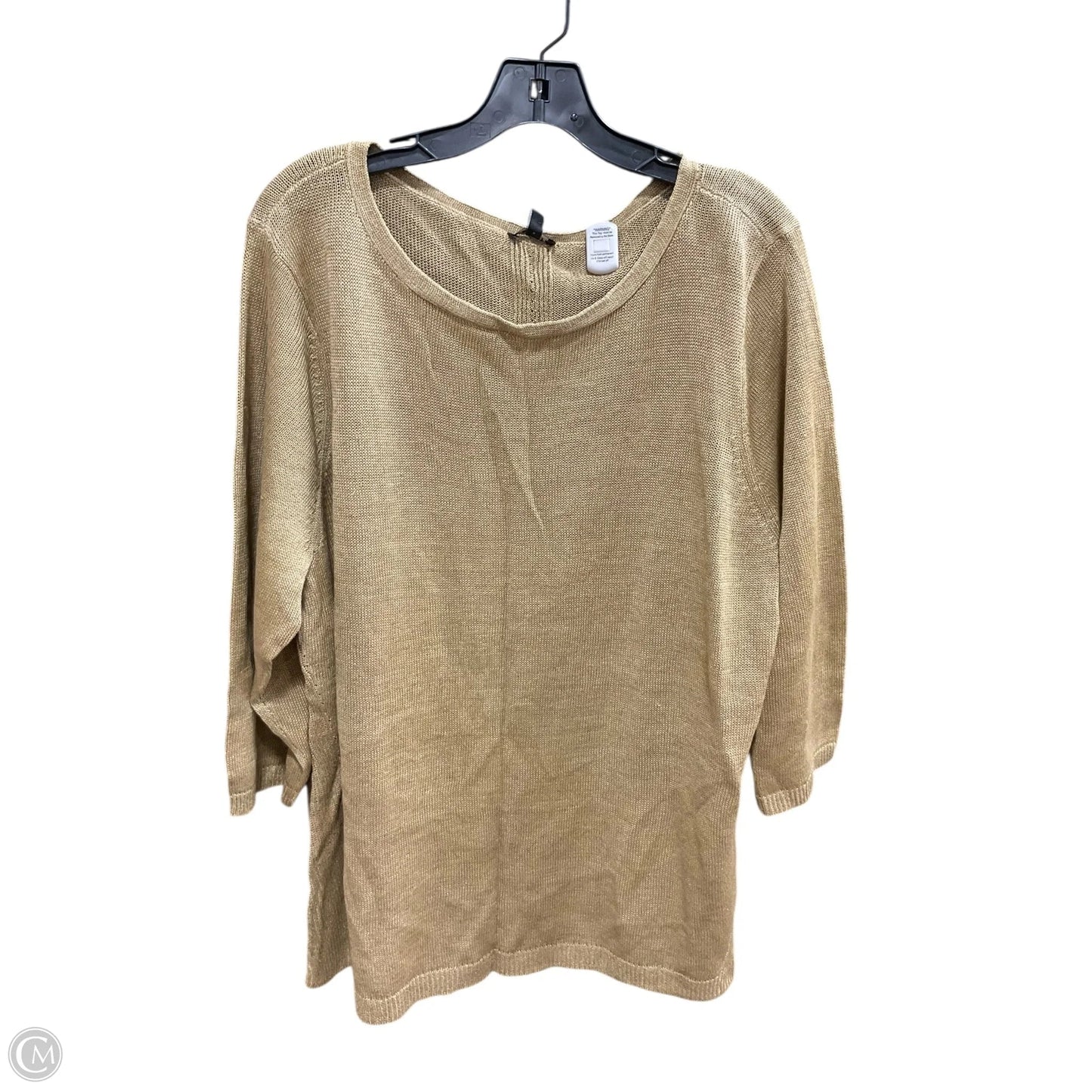 Top 3/4 Sleeve By Talbots In Yellow, Size: 3x