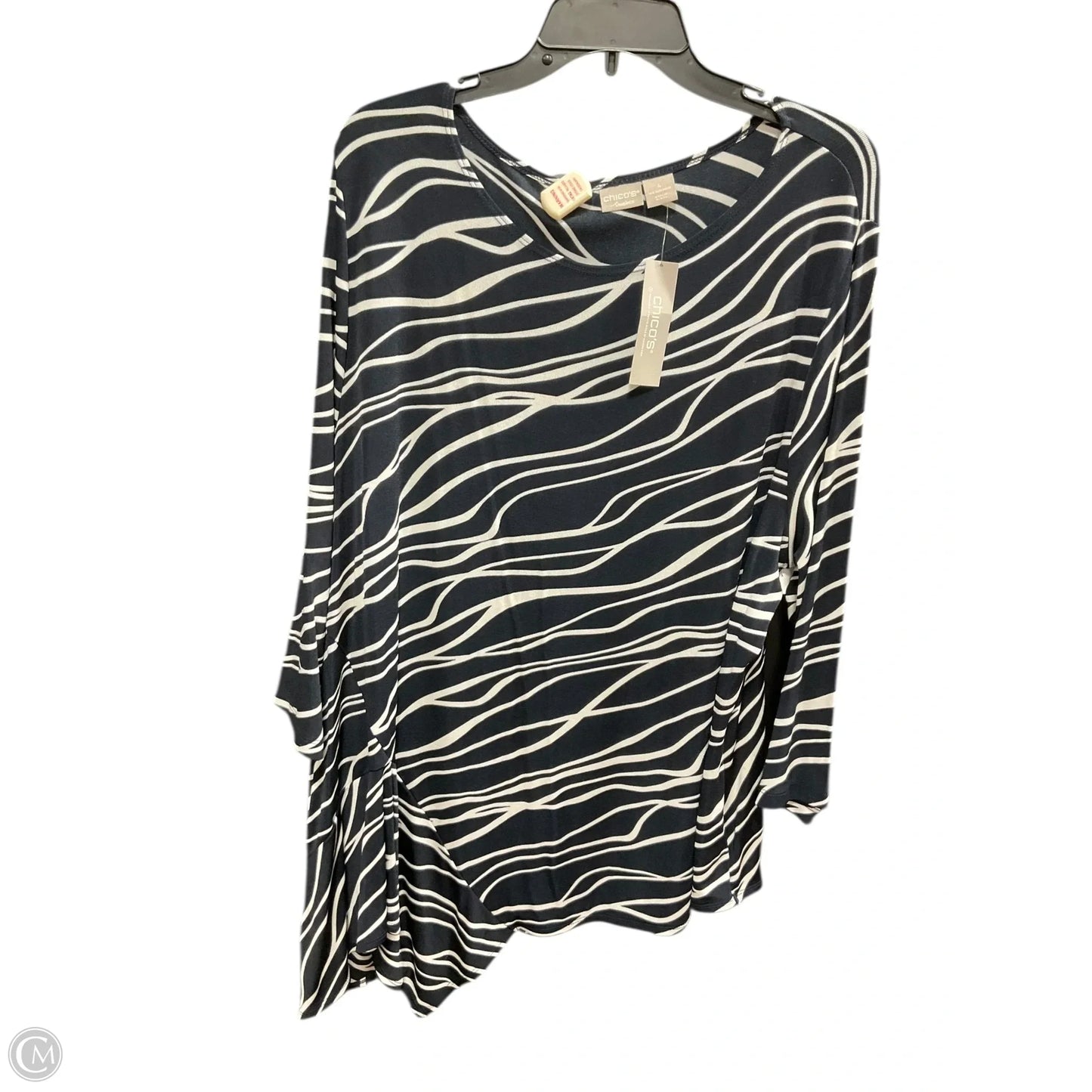 Top 3/4 Sleeve By Chicos In Navy, Size: Xxl
