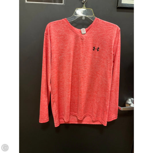 Athletic Top Long Sleeve Crewneck By Under Armour In Orange, Size: M
