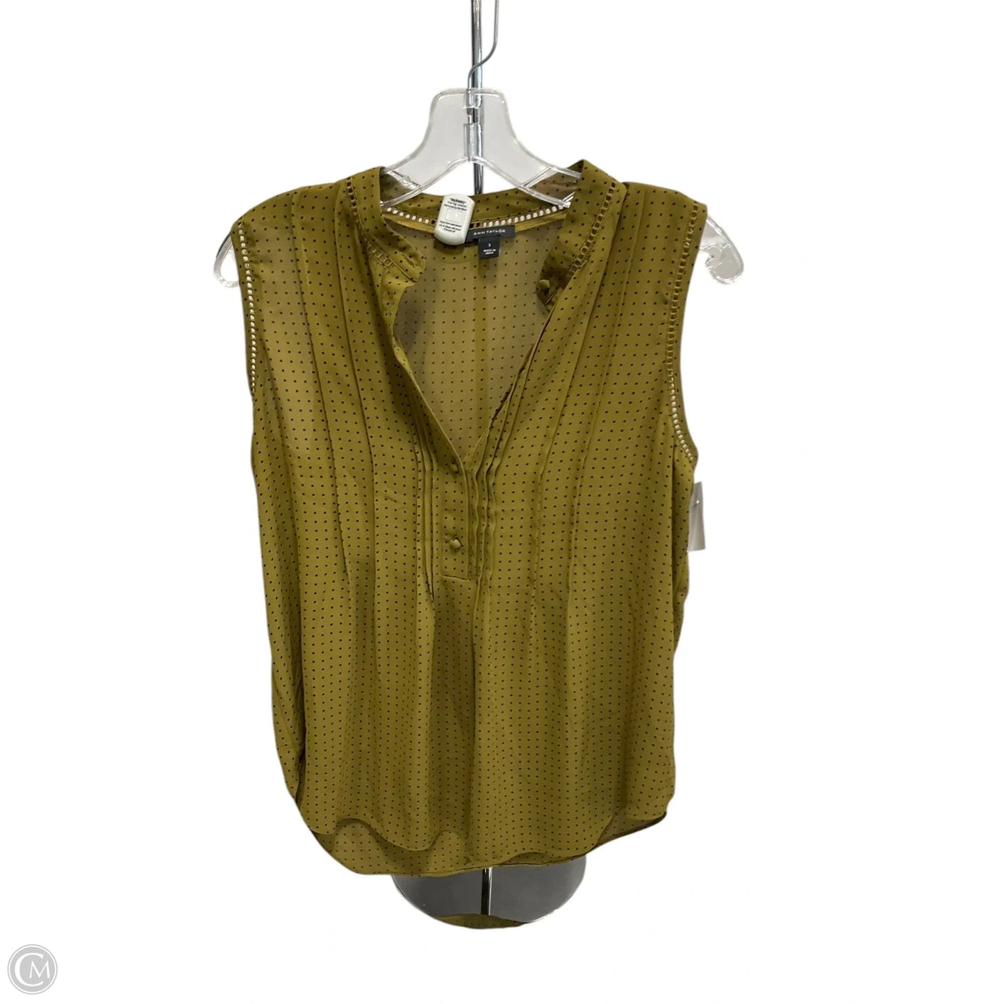 Top Sleeveless By Ann Taylor In Green, Size: S