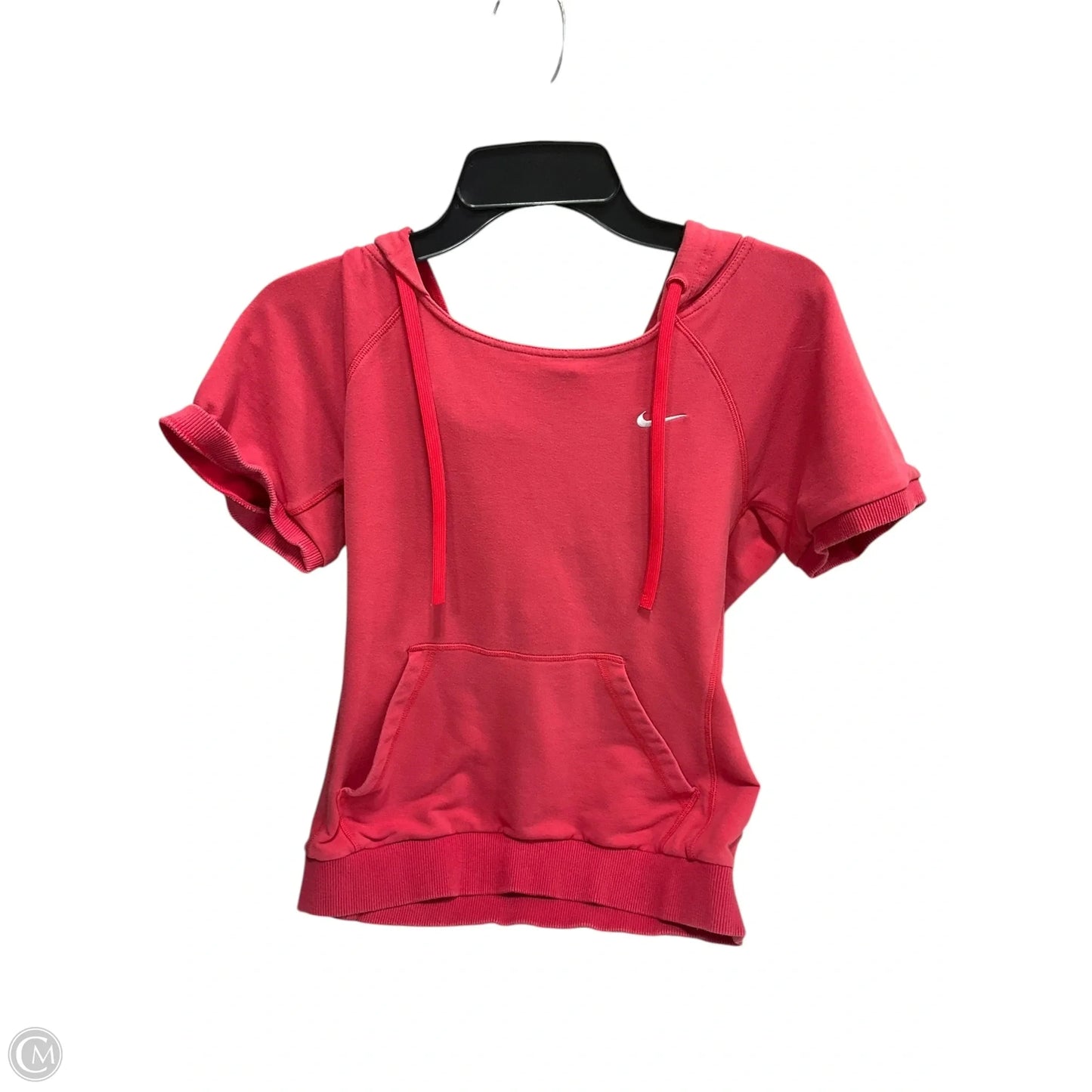 Athletic Top Long Sleeve Hoodie By Nike In Pink, Size: M