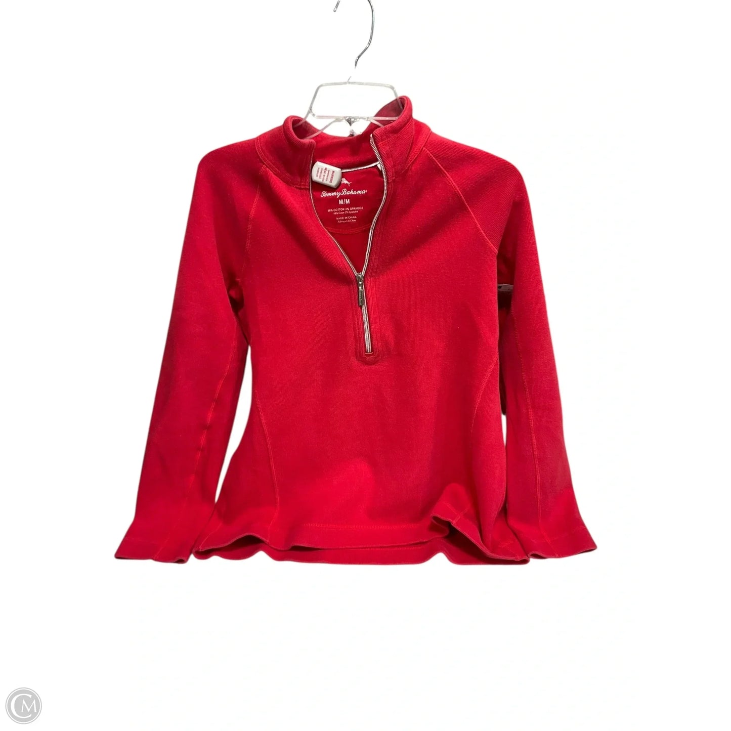 Athletic Top Long Sleeve Collar By Tommy Bahama In Red, Size: M