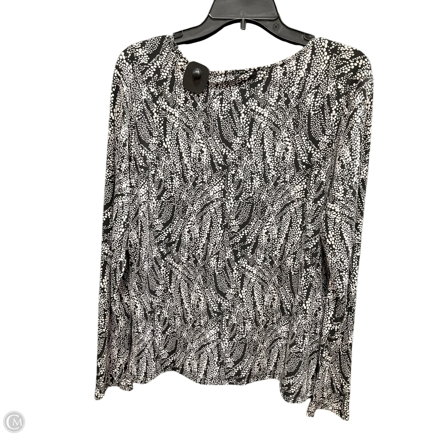 Top Long Sleeve By Tahari In Black & White, Size: Xl
