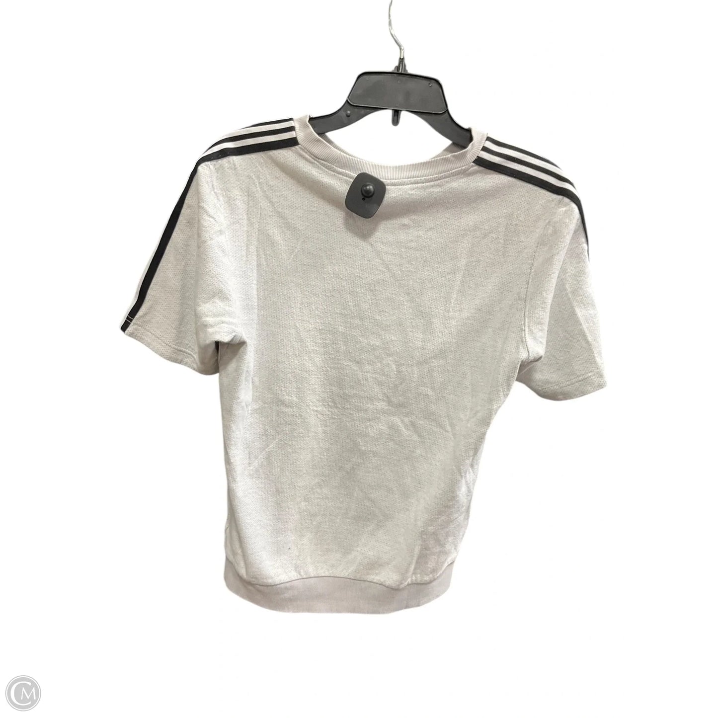 Athletic Top Short Sleeve By Adidas In Grey, Size: S