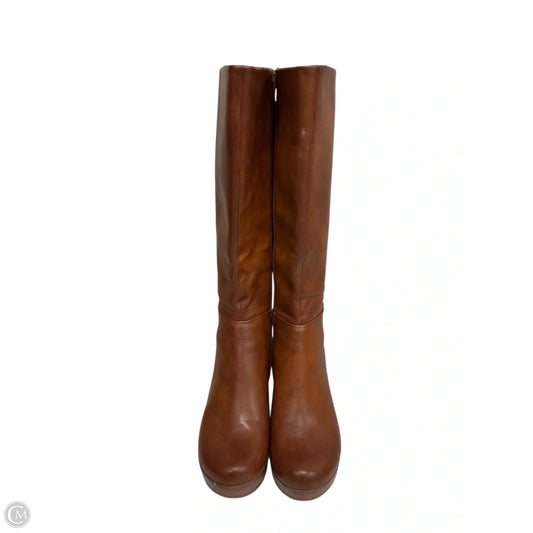 Boots Knee Heels By Boc In Brown, Size: 6.5