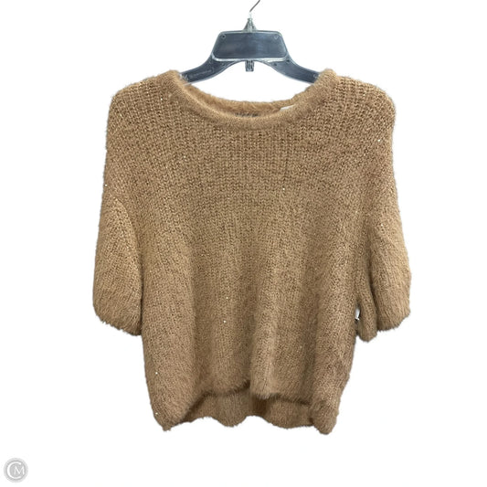Sweater Short Sleeve By Express In Tan, Size: S