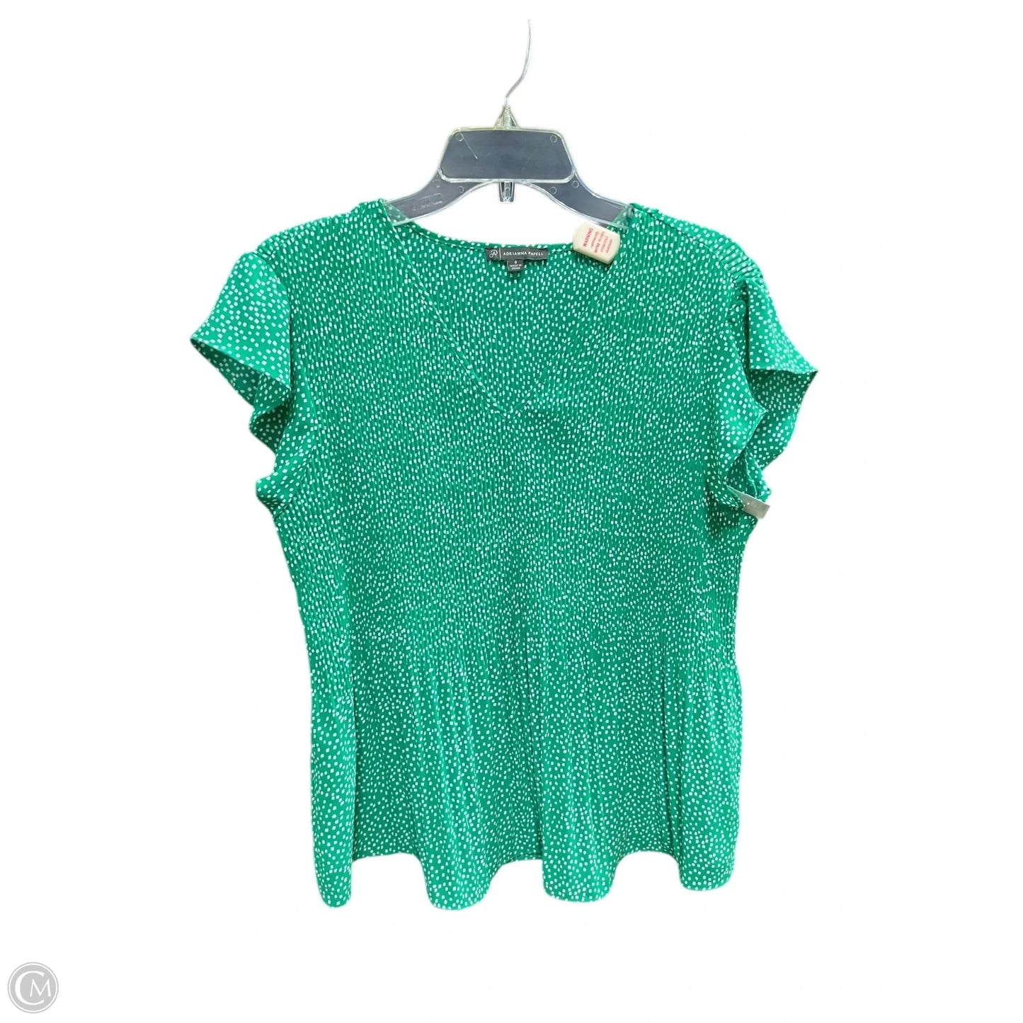 Top Short Sleeve By Adrianna Papell In Green, Size: S