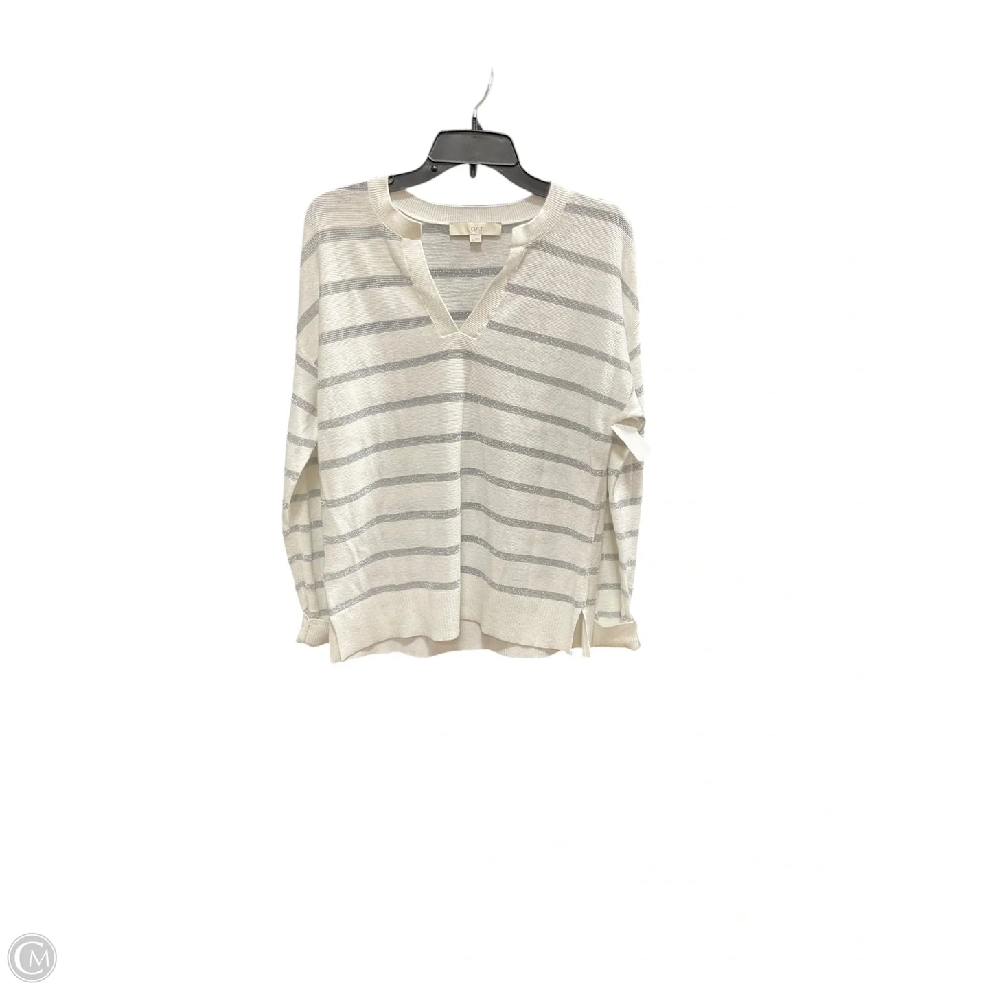 Top Long Sleeve By Loft In Striped Pattern, Size: S
