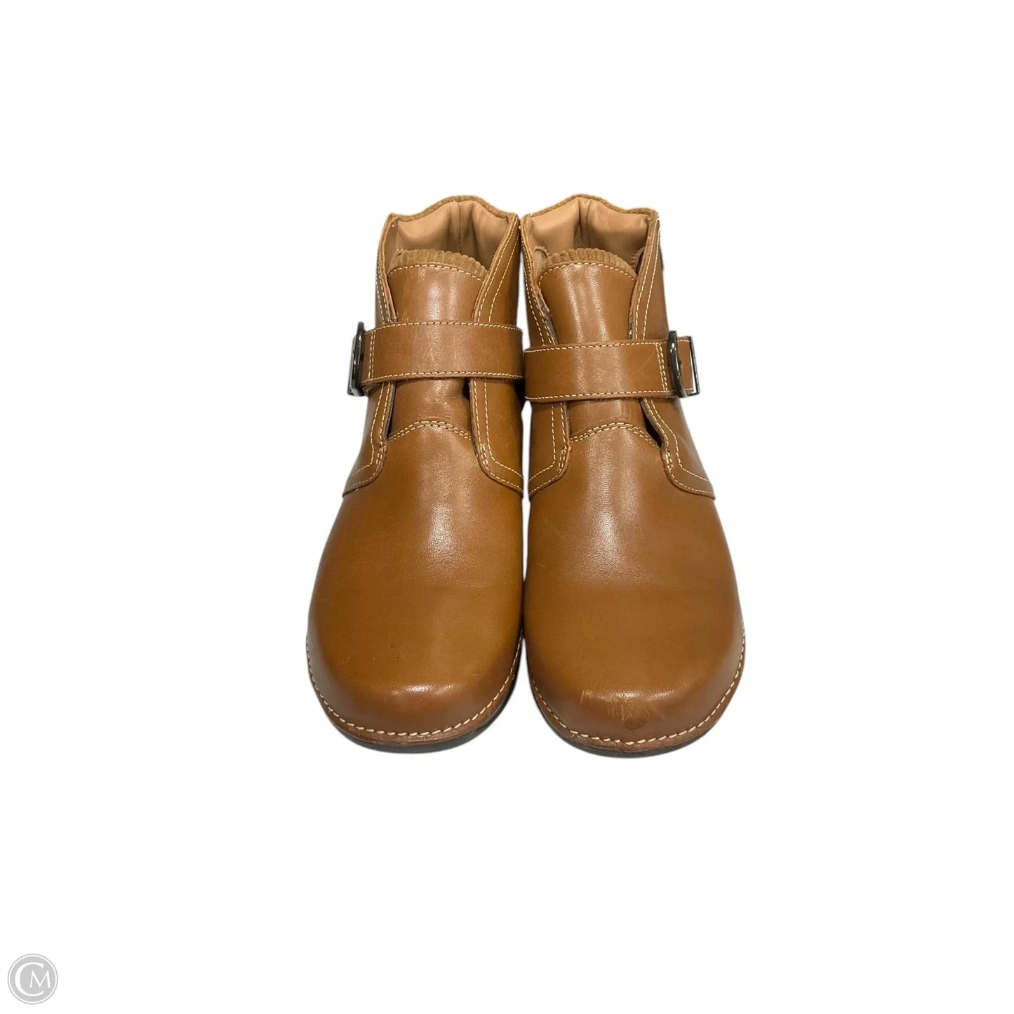 Boots Ankle Flats By Clarks In Tan, Size: 8
