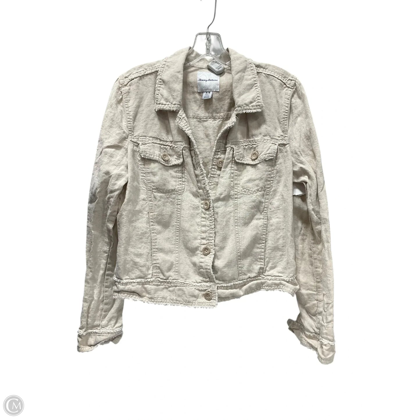 Blouse Long Sleeve By Tommy Bahama In Beige, Size: M