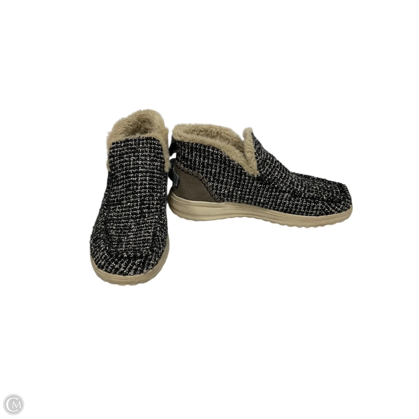 Shoes Sneakers By Hey Dude In Black & Cream, Size: 7