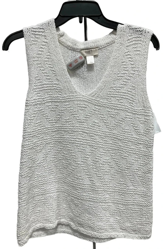 Vest Sweater By Loft In White, Size: M