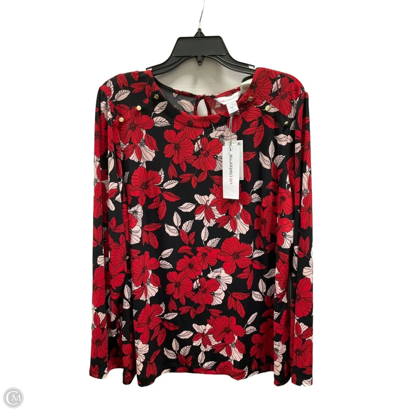 Top Long Sleeve By Liz Claiborne In Floral Print, Size: Xl