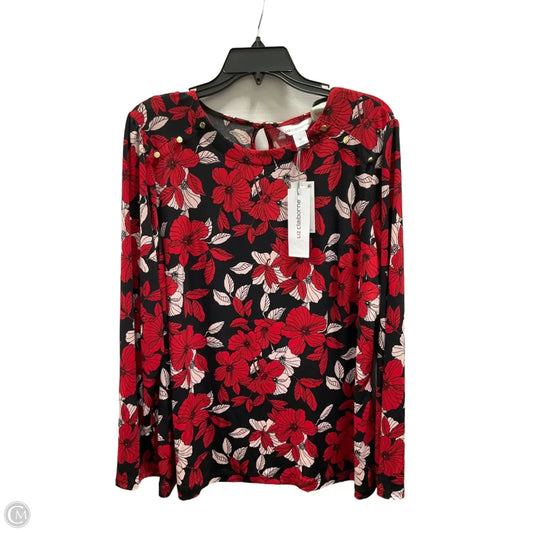 Top Long Sleeve By Liz Claiborne In Floral Print, Size: Xl