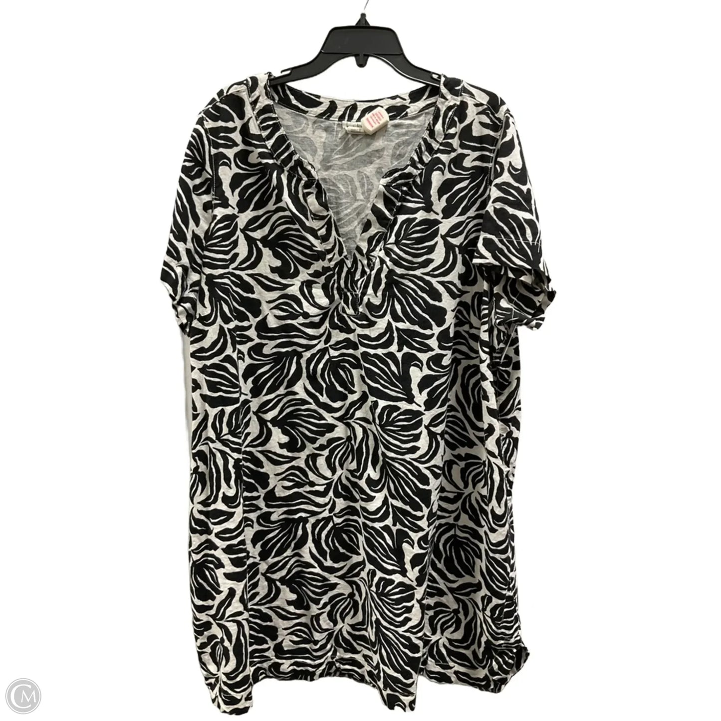 Dress Casual Midi By Nicole Miller In Black & White, Size: 3x