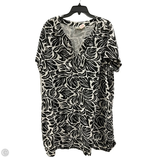 Dress Casual Midi By Nicole Miller In Black & White, Size: 3x