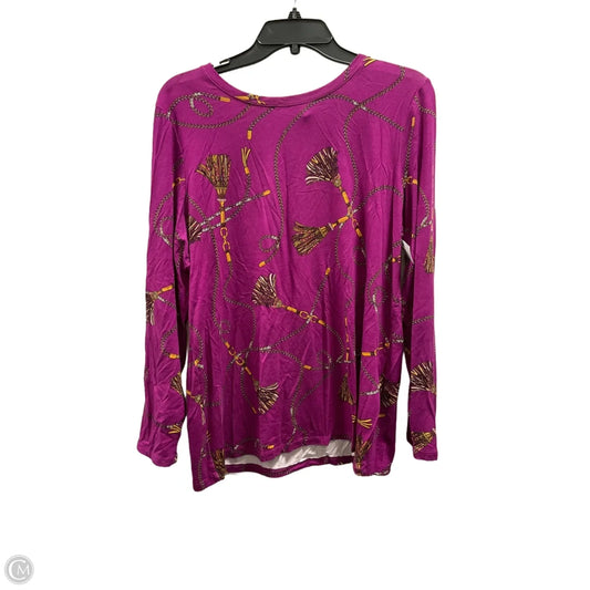 Top Long Sleeve Basic By Chicos In Purple, Size: L