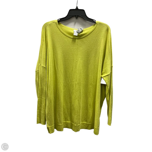Top 3/4 Sleeve By Chicos In Yellow, Size: L
