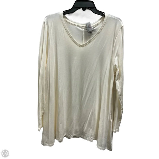 Top Long Sleeve Basic By Chicos In White, Size: L