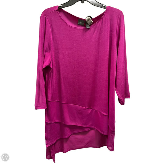 Top 3/4 Sleeve By Chicos In Purple, Size: L