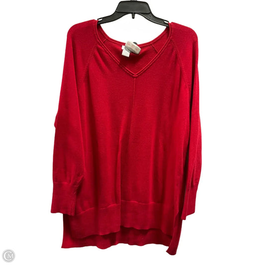 Top Long Sleeve By Chicos In Red, Size: L