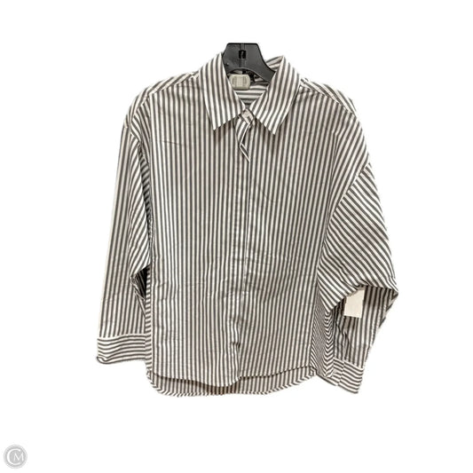 Blouse Long Sleeve By Express In Striped Pattern, Size: Xs