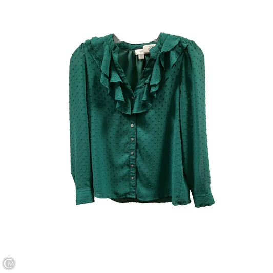 Top Long Sleeve By J. Crew In Green, Size: Xsp