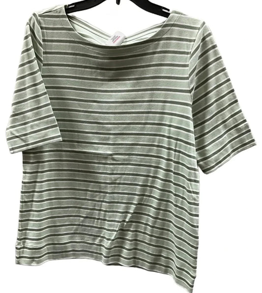 Top Short Sleeve Basic By Chicos In Striped Pattern, Size: L