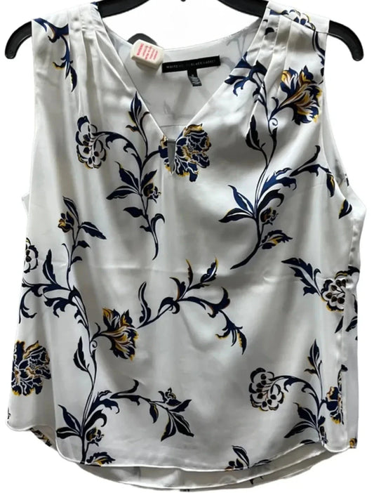 Top Sleeveless By White House Black Market In Blue & White, Size: S