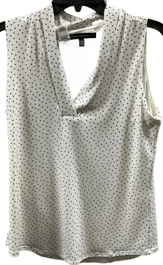 Top Sleeveless By White House Black Market In Polkadot Pattern, Size: S