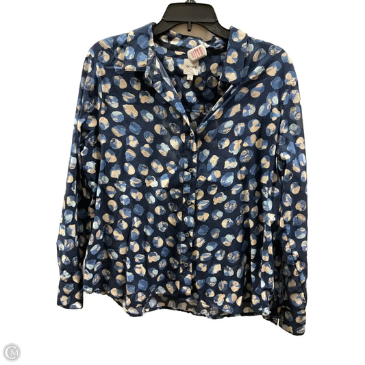 Blouse Long Sleeve By Nic + Zoe In Blue, Size: M