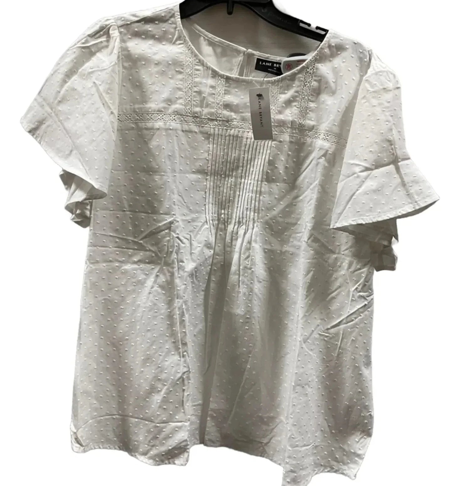 Top Short Sleeve Basic By Lane Bryant In White, Size: 2x