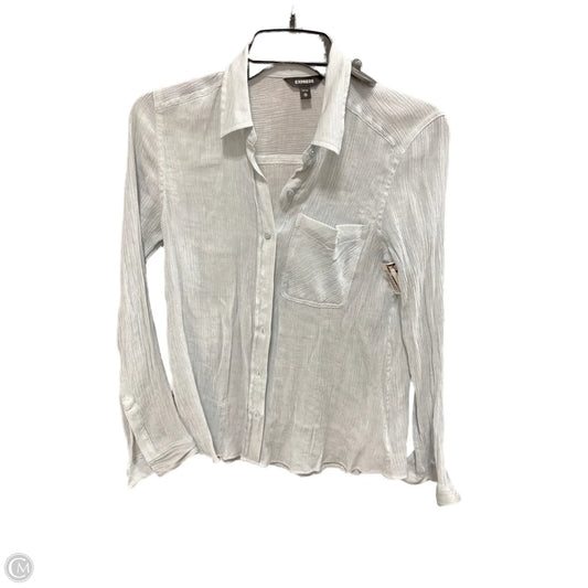 Blouse Long Sleeve By Express In Blue, Size: Xs