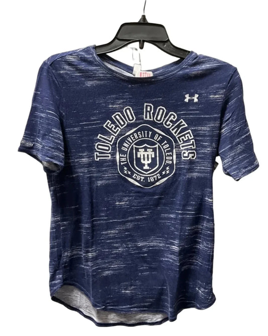 Athletic Top Short Sleeve By Under Armour In Blue, Size: M