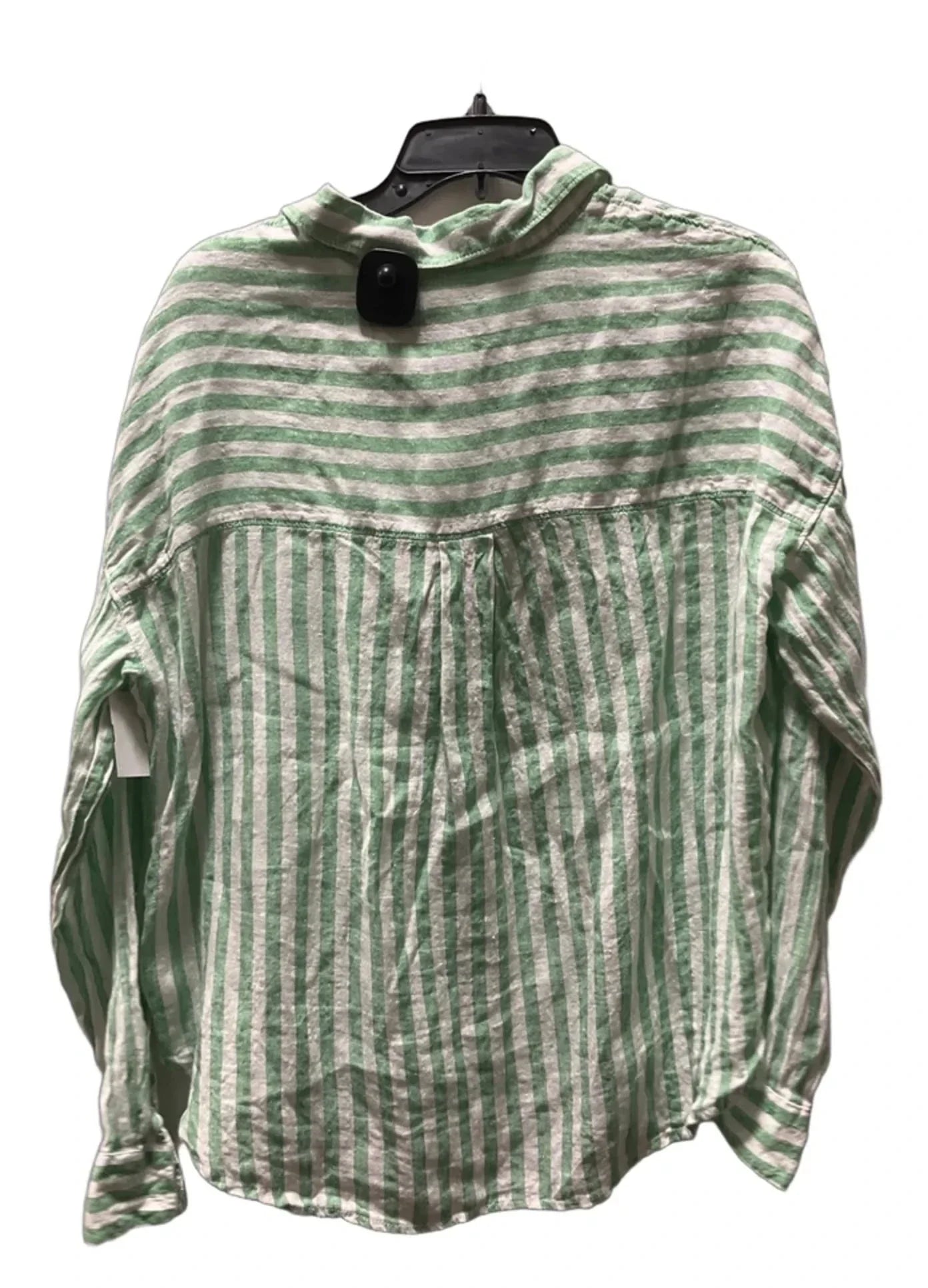 Blouse Long Sleeve By Nicole Miller In Striped Pattern, Size: M