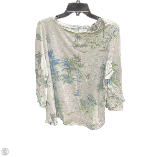 Top 3/4 Sleeve By J. Jill In Blue & White, Size: L