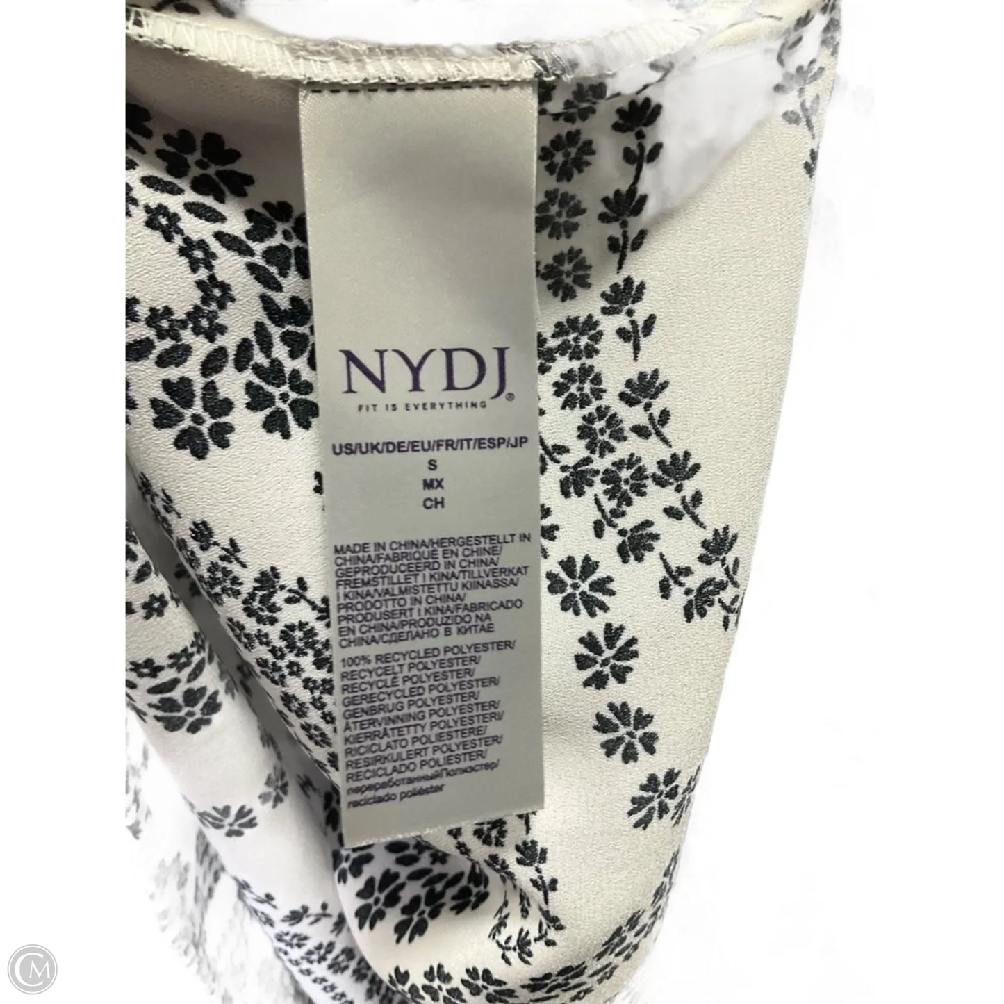 Top Short Sleeve By Not Your Daughters Jeans In White & Yellow, Size: S