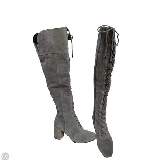 Boots Over-the-knee Heels By Franco Sarto In Grey, Size: 6.5